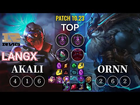 RNG Langx Akali vs Ornn Top - KR Patch 10.23