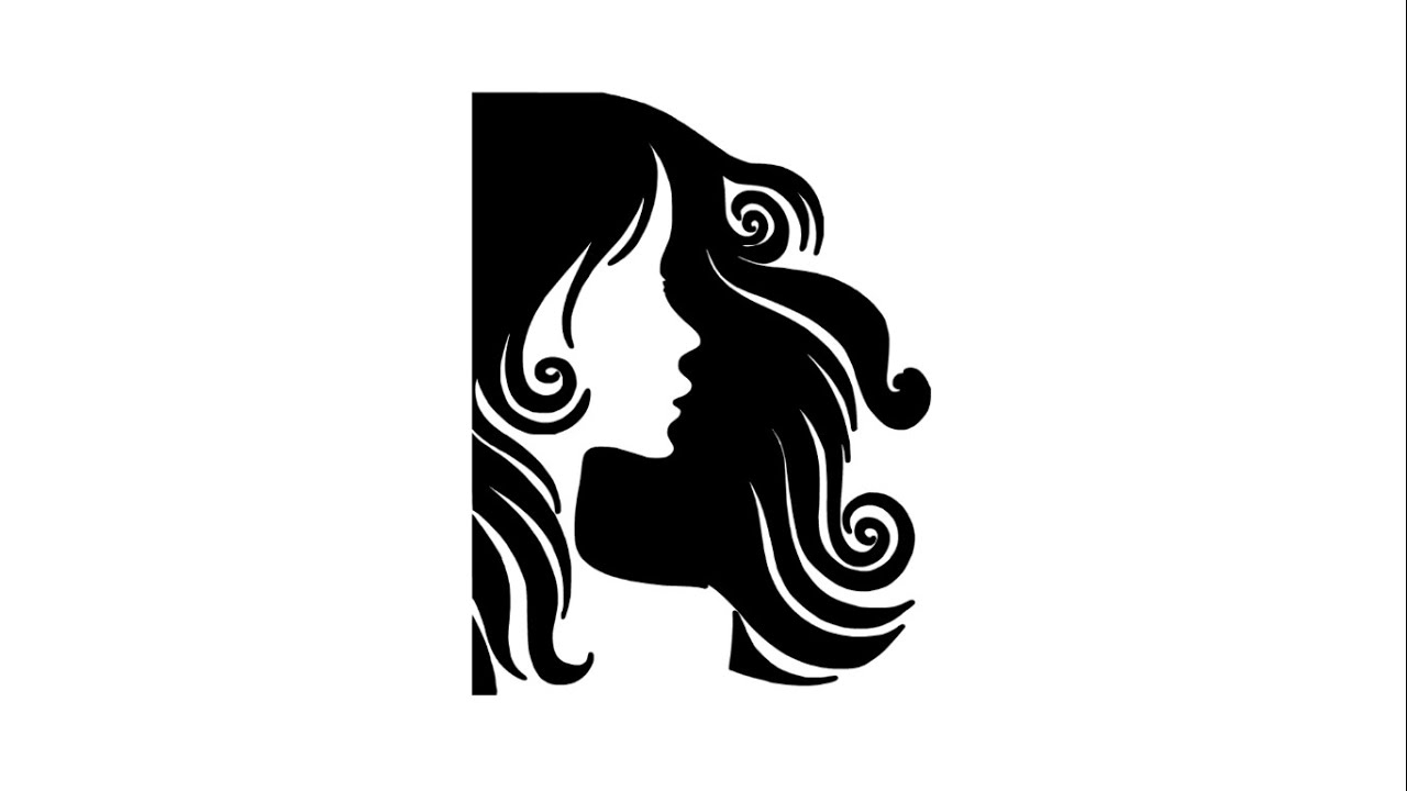 How to draw a Woman 👩👸- silhouette black