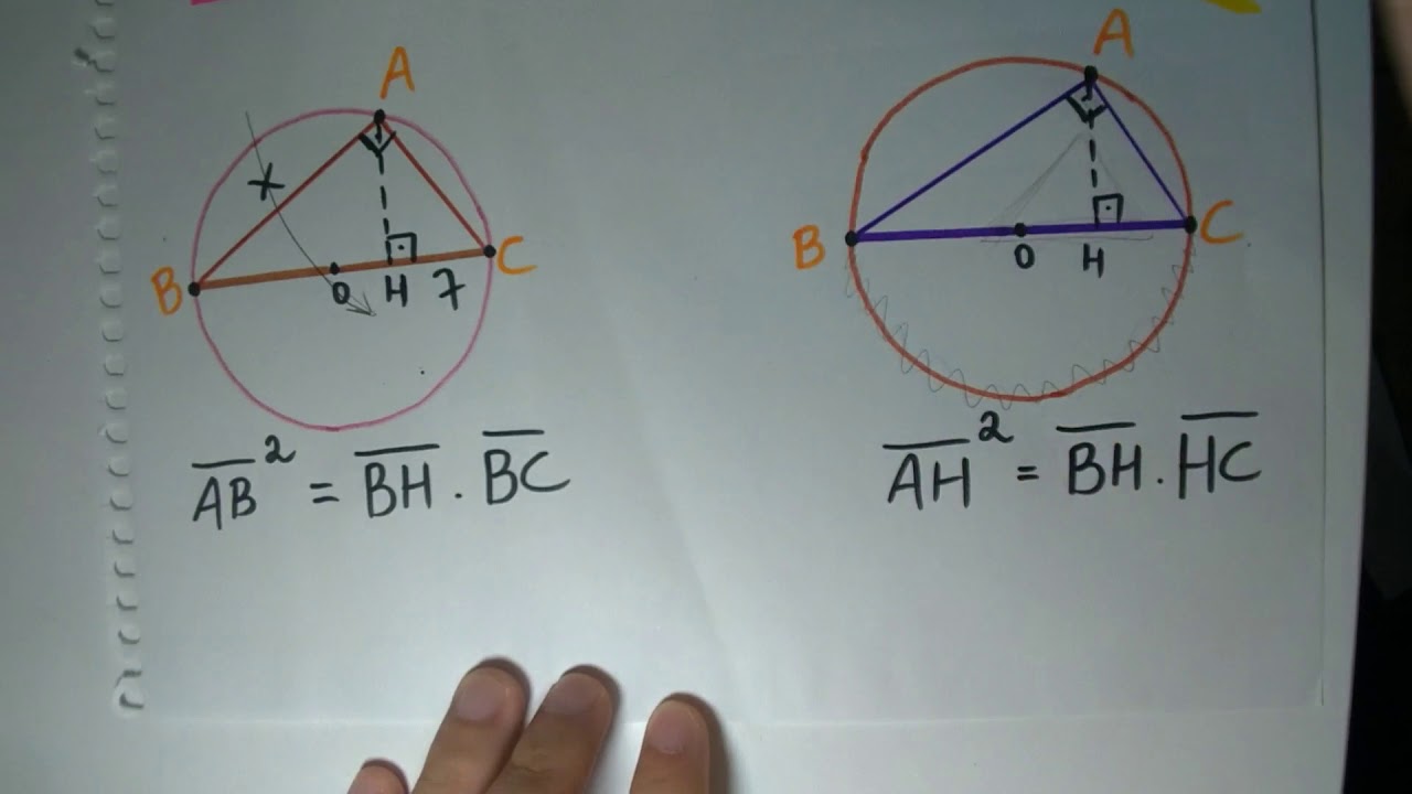 Triângulo Retângulo na Circunferência - Relações