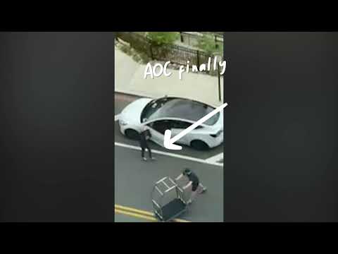 CAUGHT ON VIDEO: AOC Illegally Parks Tesla Near Whole Foods AGAIN