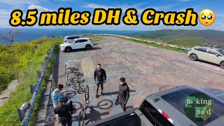 18 miles descent and crash.