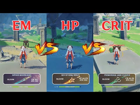 Nilou EM Build vs HP Build CRIT Build!! which is the best? Gameplay COMPARISON!!