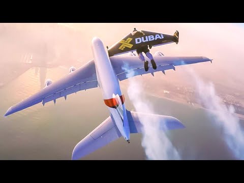 Jetman Dubai and Airbus A380 Formation Flight