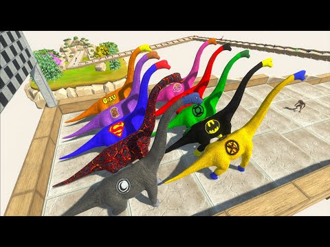 Jurassic World Evolution Marvel & Dc Brachio Vs Megalodon Dinosaurs Race Champions