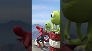 Download lagu GTA 5 Gameplay Ragdolls Red Spiderman VS Mike Monsters Inc (Euphoria Physics & Funny Fails) #Shorts mp3