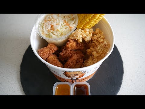 ASMR Eating Sounds | KFC Taste Test | Filet Bucket + Coleslaw + Corncob