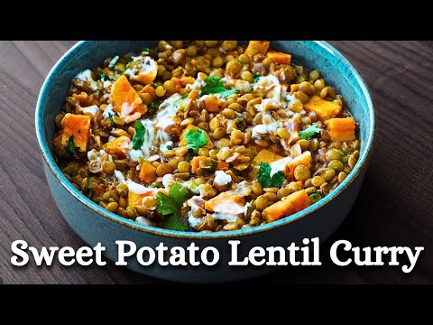 Easy Vegan Sweet potato and Brown Lentil Curry Recipe for Beginners (One-pot meal)