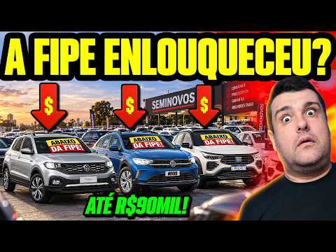 DERRETEU GERAL! CARROS ABAIXO DE FIPE até R$90MIL! SÓ ANÚNCIO REAL: SUV, HATCH e SEDAN!