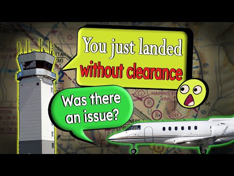 Jet Aircraft LANDS WITH NO CLEARANCE after Several ATC Calls
