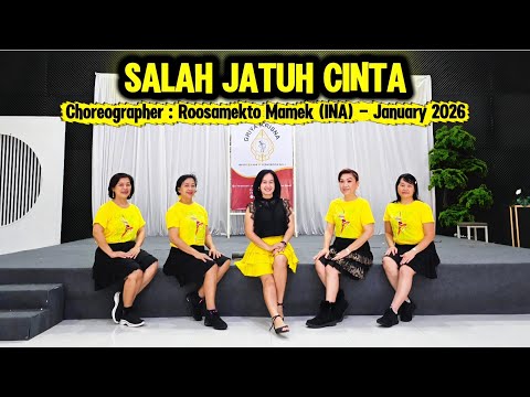 SALAH JATUH CINTA || Line Dance || Demo by Astri & Stanis LD Class