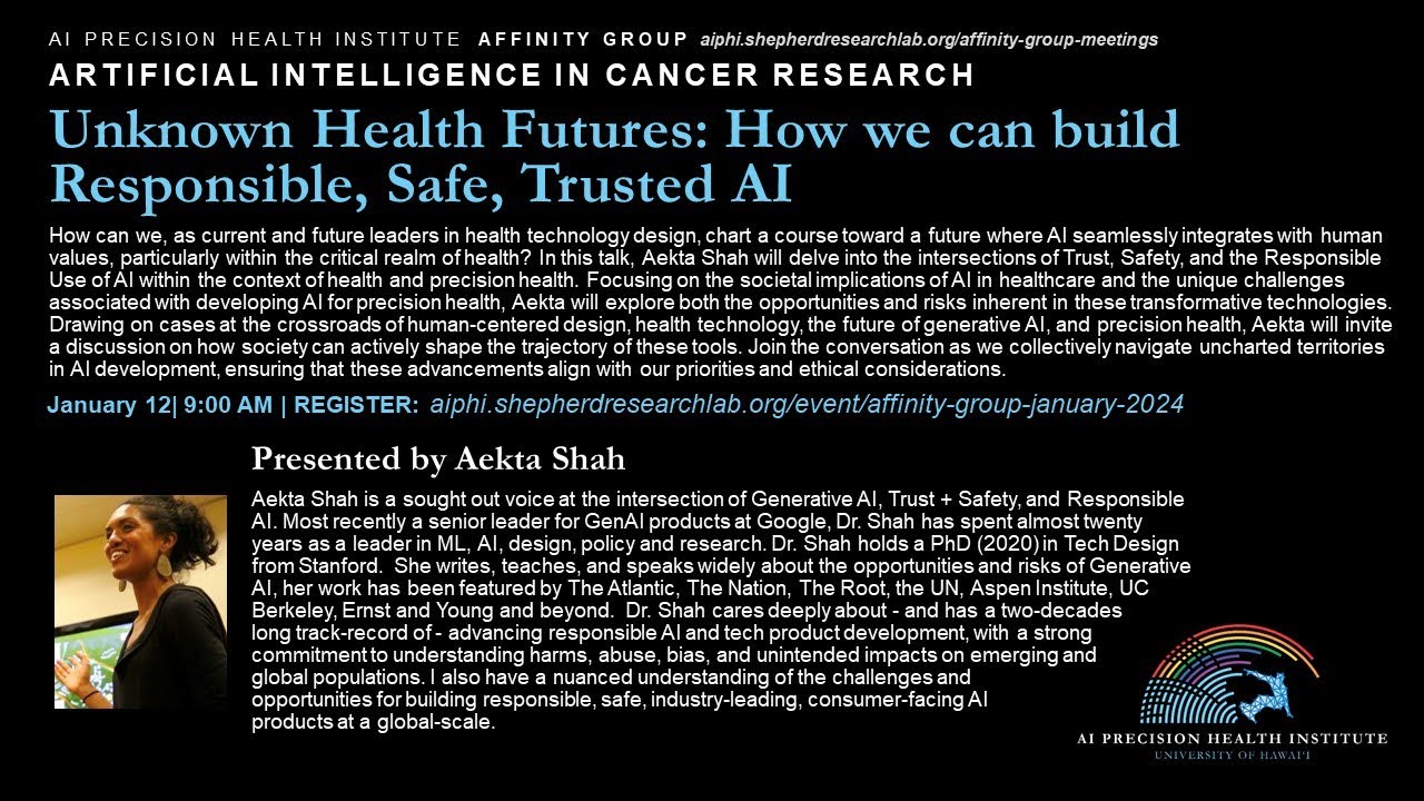 AI PHI Affinity Group - Presentation by Aekta Shah January 2024