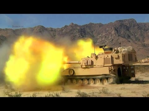 Awesome Firepower - M109A6 Paladin Howitzer Direct Fire Demonstration