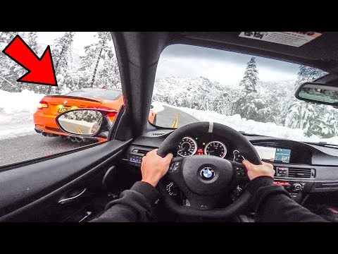 BMW E92 M3's VS SNOW STORM!! - POV DRIVE!! (We got stuck!)