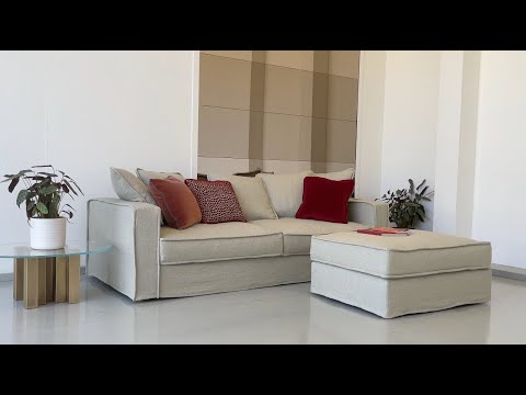 Rafaella Linen 3 Seater Sofa with Pouf - Product Presentation