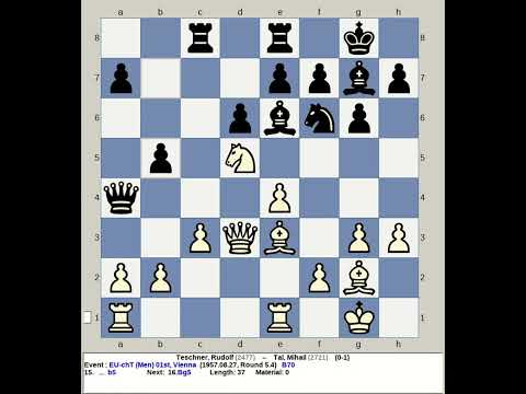 Teschner, Rudolf vs Tal, Mihail | EU Chess 1st 1957, Vienna Iceland