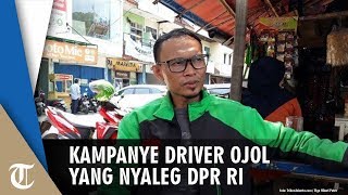 Gaya Kampanye Pengemudi Ojol Suhandi Promosikan Visi Misi Maju Caleg DPR RI