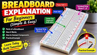 Breadboard tutorial basics for beginners in english - science and electronics  diy - howtofunda