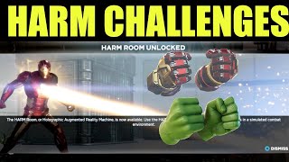 GUIDE ON HOW TO COMPLETE ALL 3 HARM CHALLENGES | AVENGERS BETA | (HULK SMASHERS)