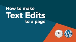 How to Make Edits to a Page