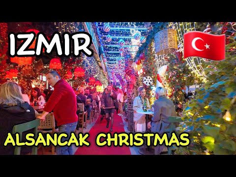 Izmir Alsancak Christmas Night Walk: Magical Lights & Cozy Festive Streets 4K 🇹🇷 (2025)