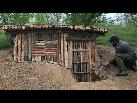 Building MY BEST DUGOUT EVER from Start to finish. Alone in the wild - Cozy FIREPLACE