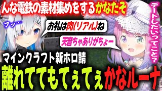 【新ホロ鯖】んな電鉄の素材集めを手伝うかなたそと、入れ違いで受け取るんなたんのてぇてぇコンビ【かなた／ルーナ／ホロライブ切り抜き】