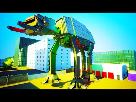 HUGE LIFE SIZE STAR WARS AT-AT WALKER DESTROYS CITY! - Brick Rigs Workshop Creations Gameplay