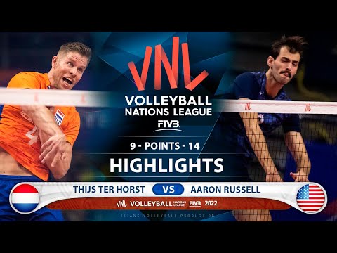Thijs ter Horst vs Aaron Russell | Netherlands vs USA | Highlights | Men's VNL 2022 (HD)