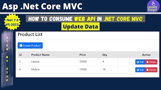 How To Consume WEB API in ASP.NET Core MVC | Consuming Web API | ASP.NET Web API | Update Data