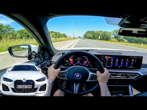 2022 BMW i4 eDrive40 POV Test Drive: 340 hp Electric Gran Coupé