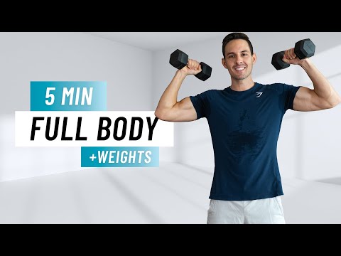 5 Min Full Body Express - With Weights - Non-Stop, No Repeat Workout