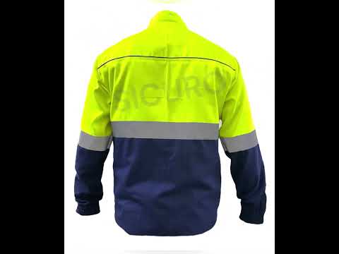 Blue Polyester Unisex Reflective Safety Suit