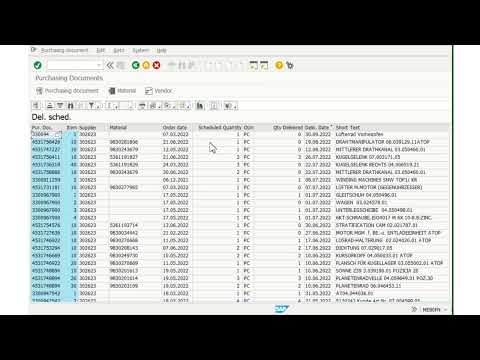 SAP Open Purchase Order Report With Delivery Date