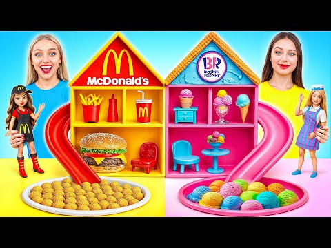 We Build Amazing Doll House for Labubu | McDonald’s vs Baskin Robbins by Multi DO Smile