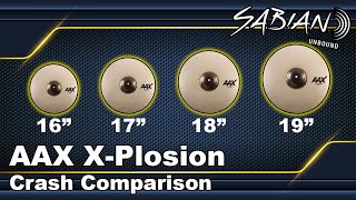 Video thumbnail for Sabian AAX X-Plosion Crash Cymbal Comparison: 16", 17", 18", 19" by Zack Zweifel