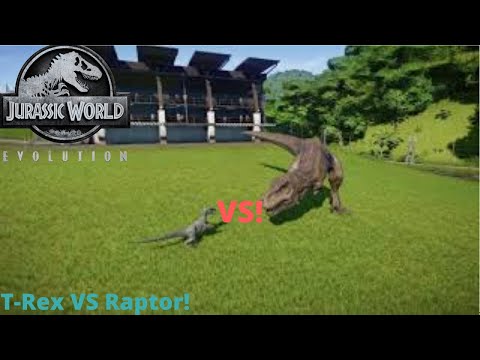 T-Rex VS Raptor! - All New Animations - Jurassic World Evolution