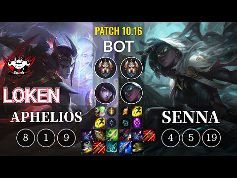 JDG LokeN Aphelios vs Senna Bot - KR Patch 10.16