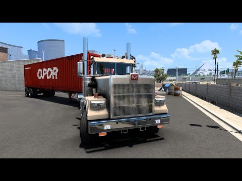 Marmon 57p | ATS Realistic Truck Driving | Container delivery from Las Vegas To Kingman