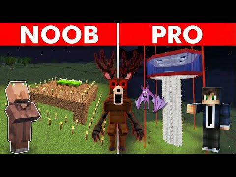 NOOB VS PRO: NAJSIGURNIJA BAZA PROTIV JELENA I SLEPOG MIŠA IZ 99 NOĆI U ŠUMI U MINECRAFTU
