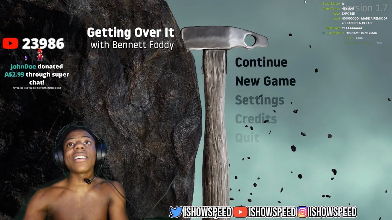 IShowSpeed Plays Getting Over It Part 1