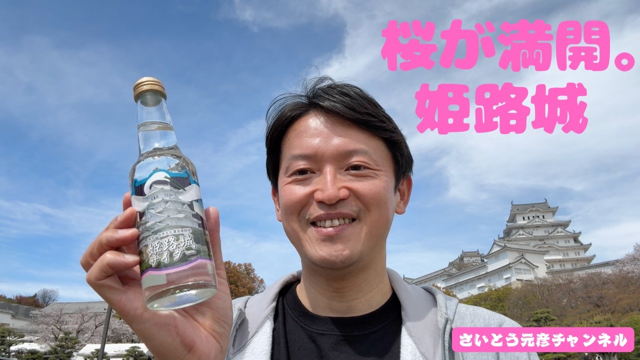 桜が満開、姫路城。2026/4/5   花より団子&サイダー。いよいよ春の到来です。