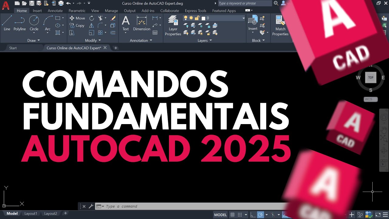 Comandos fundamentais no AutoCAD 2025