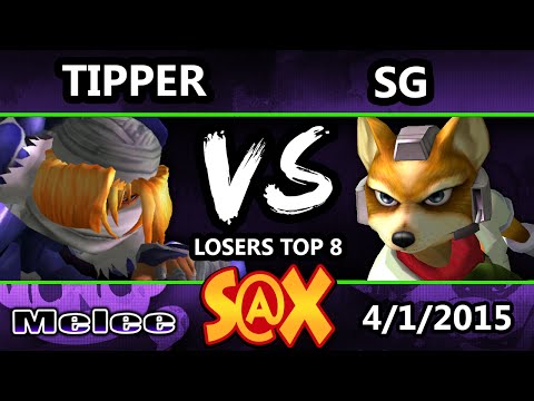 S@X - Tipper (Sheik) Vs. SG (Fox) SSBM Losers top 8 - Smash Melee