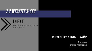 2. Вебсайт & SEO part 2 | Digital Marketing сургалт | INext Academy
