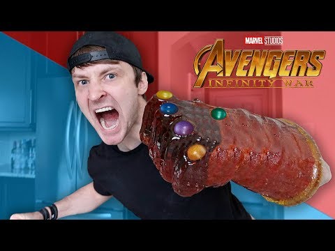 DIY EDIBLE AVENGERS INFINITY GAUNTLET!! (MARVEL AVENGERS INFINITY WAR) *EDIBLE THANOS CANDY GAUNLET Video