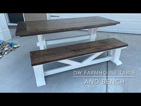 DIY farmhouse table and bench