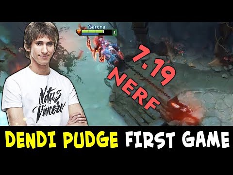 Dendi Pudge FIRST game in 7.19 — Hook NERF