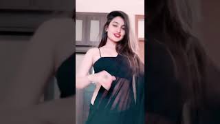 hot sexy girl😍 dancing in black saree nd bra�