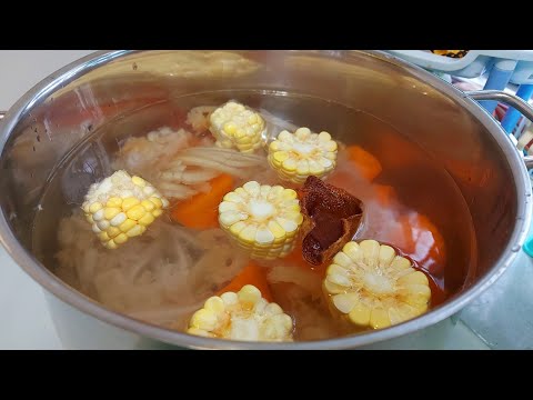 SHARK BONES SMALL SOUP WITH CORN AND CARROTS |HEALTHY AND DELICIOUS CHINESE SOUP  COLLAGEN