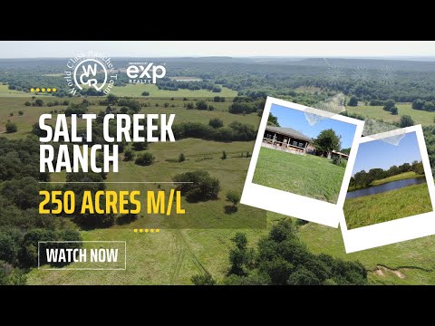 Salt Creek Ranch 250 acres m/l in Oklahoma for sale.  House, Hunting, Fishing, Rolling Hill Pastures